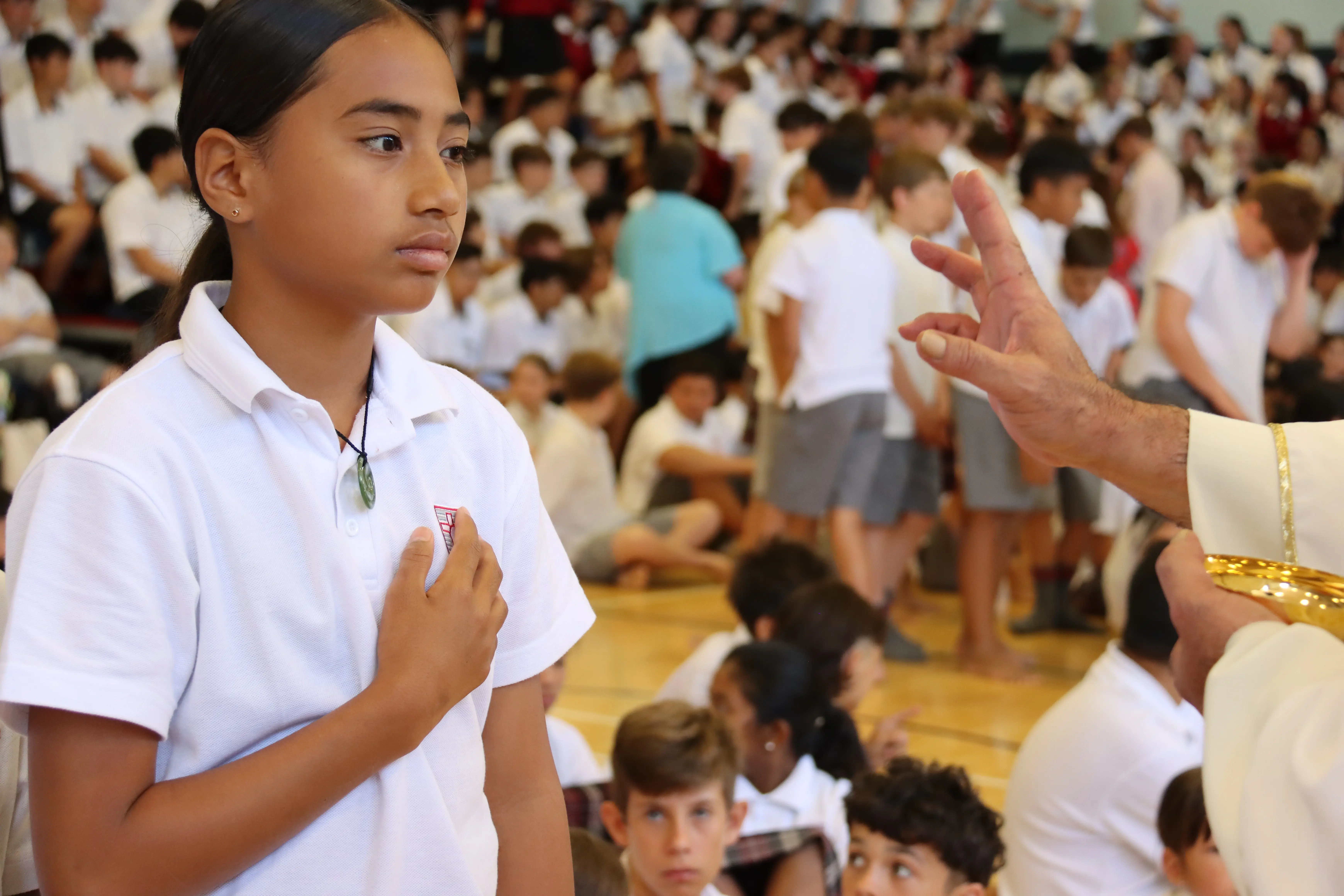 Another image of a girl at Investiture Mass