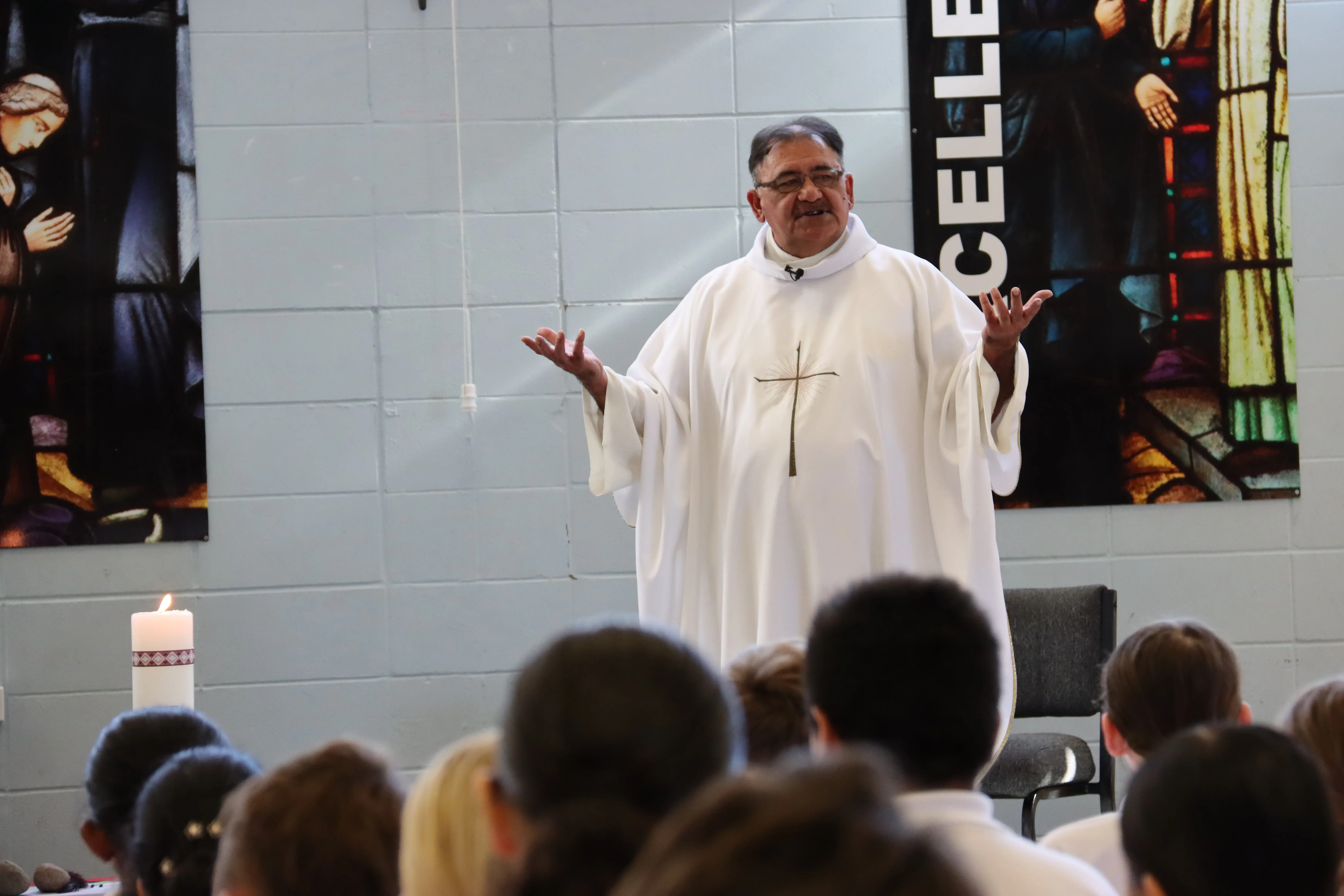 Image of the Preist at Investiture Mass