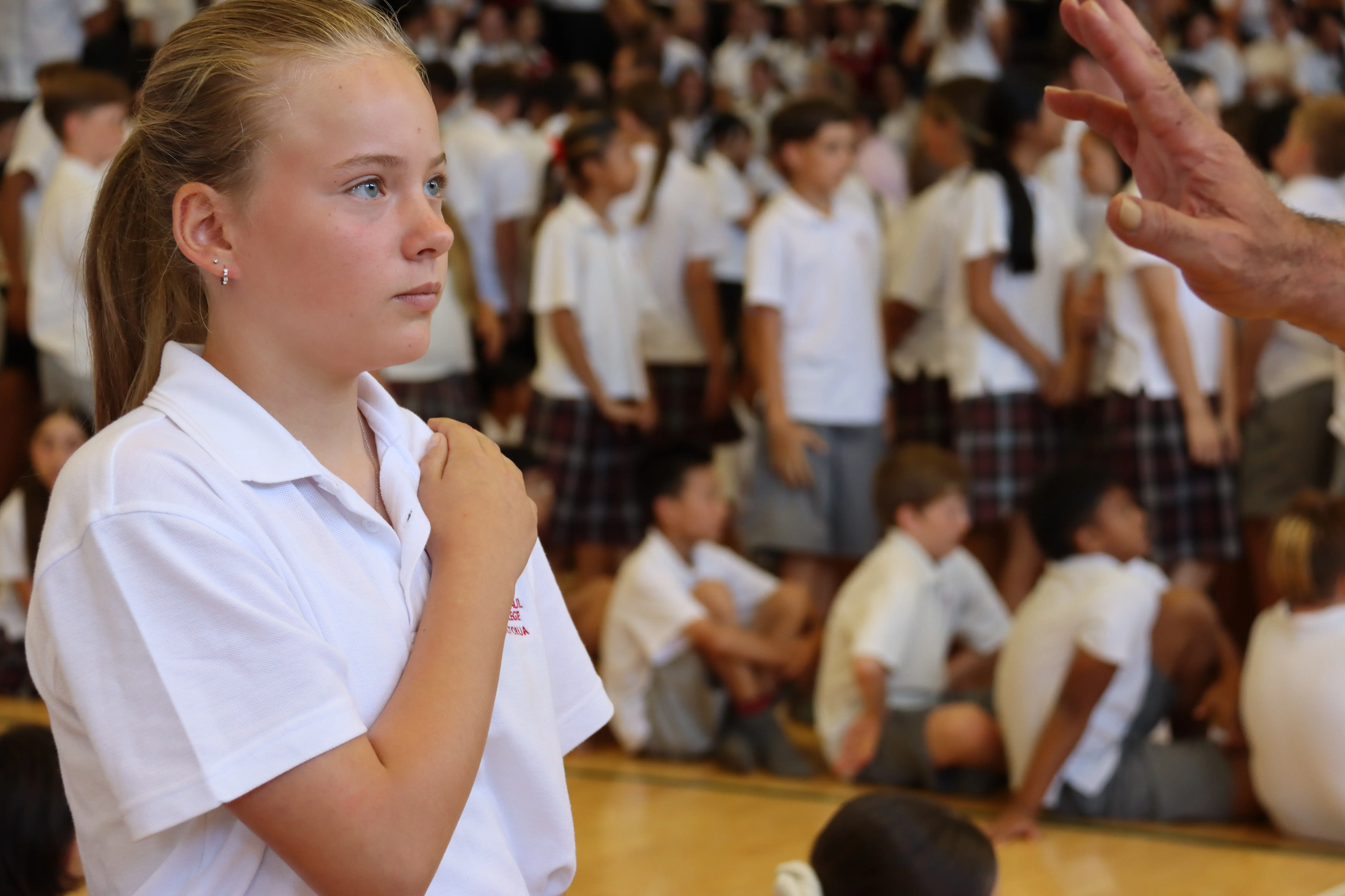 Image of a girl at Investiture Mass